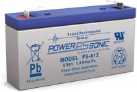 Power-Sonic 6V 1,3Ah Blei-Vlies Akku AGM PS-612